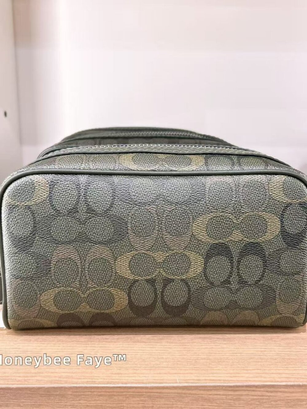 NWT Coach MEN'S Small Travel Kit In Signature Camo Print CFF05 Silver/Green